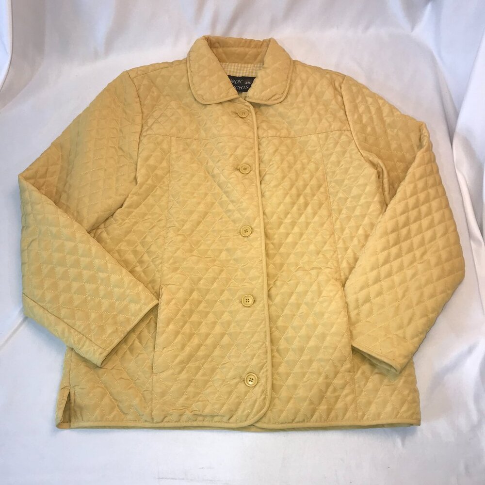 Nordic Lights Quilted Jacket Women's Size Medium Small Puffer Coat Yellow